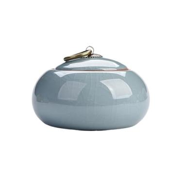 Imagem de Lata de Chá Lata de chá de cerâmica selada com tampa, recipiente de armazenamento de bancada para açúcar, chá e café Lata de Chá(Blue)