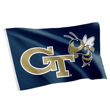 Imagem de Desert Cactus Bandeira Georgia Tech GT - Faixa de jaquetas amarelas de 9,5 x 1,8 m, tecido durável interno/externo, design 100% poliéster (estilo X)