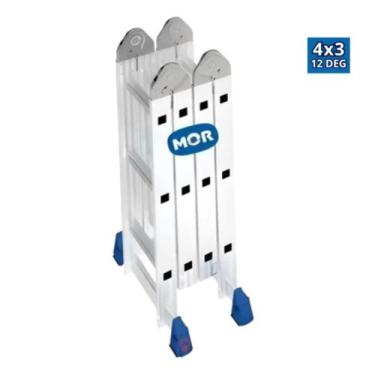 Imagem de Escada de Alumínio Articulada 12 Degraus 4x3 - Mor