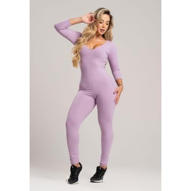 Imagem de Macacão Longo Feminino 3/4 Costa Fechada Fitness Poliamida Mvb Modas-Feminino