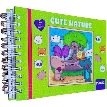 Imagem de Livro de Colorir Cute Nature 22x16cm 180g/m² 48 Desenhos Capa Dura Verde