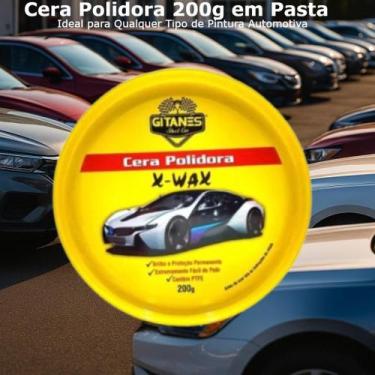 Imagem de Cera Polidora Pasta Cremosa 200g Automotiva Carro Brilho Intenso Pintu