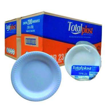 Imagem de Prato Isopor Térmico 23cm - Totalplast - 200 uni