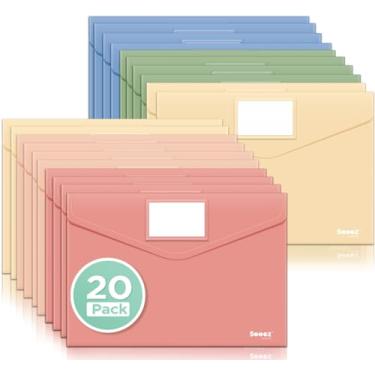 Imagem de Sooez Pacote com 20 envelopes de plástico, A4 Vintage
