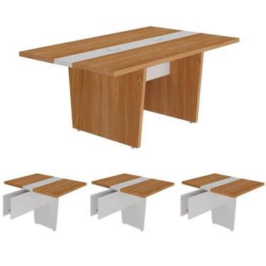 Imagem de Conjunto Escritório: Mesa Reunião 6375 + 3 Módulos 6377
