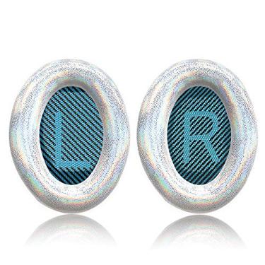 Imagem de Almofadas auriculares profissionais para Bose QC35 ii QC25 QC2 QC15 Ae2 Ae2i Ae2w SoundTrue & SoundLink (Over-Ear), espuma viscoelástica e tecido elegante, almofadas de ouvido duráveis para extra macio, da Krone Kalpasmos-Shining White