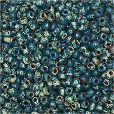 Imagem de Miyuki Contas redondas de sementes, 11/0, tubo de 8,5 gramas, 4516 opacas Montana Matte Picasso