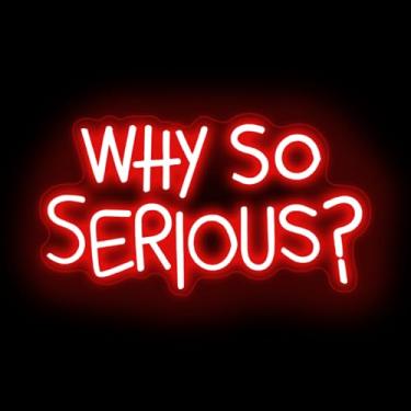 Imagem de mllusxg Letreiro Neon Vibrante "Por Que Tão Sério?" Do Coringa - Luz Led De Parede, Alimentada Por Usb E Eficiente Em Energia Para Quarto, Sala Estar, Caverna Homem, Bar, Decoração Jogos Clubes, Fes
