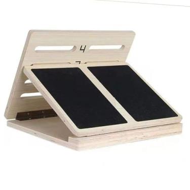 Imagem de menolana Prancha inclinada de madeira para alongamento de panturrilhas, prancha inclinada ajustável, maca de pés, maca de panturrilhas para treino de pernas,