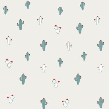 Imagem de Papel De Parede Infantil De Cactos, Azul Ff4011.