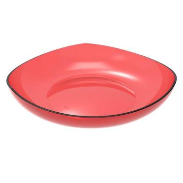 Imagem de Cesta Para Frutas Verduras Fruteira De Mesa Vermelho Transpar