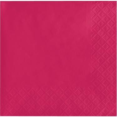 Imagem de Guardanapos para bebidas em papel de 3 camadas de toque colorido com 50 fios, Hot Magenta