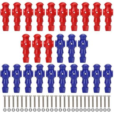 Imagem de Conjunto de jogador de futebol masculino, 26 peças, peças de reposição de plástico para mesa de futebol (13 vermelhas, 13 azuis)