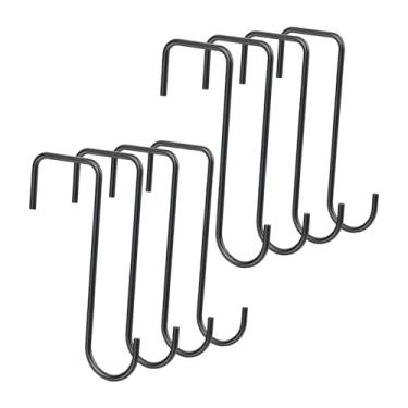 Imagem de IEUDNS 8x Ganchos de cerca, ganchos de cerca, de poste de piscina resistentes, de pátio, de plantas para ferramentas de jardim, alimentadores de pássaros, Preto 15cm