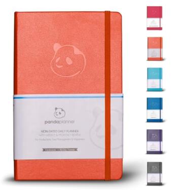 Imagem de Panda Planner Agenda diária 2025-2026 – Planejador de produtividade clássico sem data e agenda horária – Agenda diária para foco e objetivos – laranja