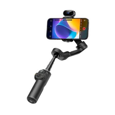 Imagem de Gimbal Portátil X2 AI Selfiestick Celular Preto, Estabilização de Imagem 3 Eixos, Controles por Gestos, Modos Criativos, Ideal para Vlogs e Gravações