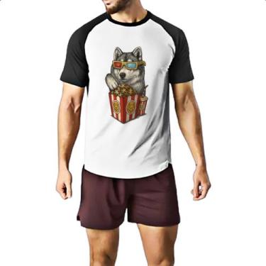 Imagem de Camiseta Raglan Lobo cinema 3D - Alearts, G