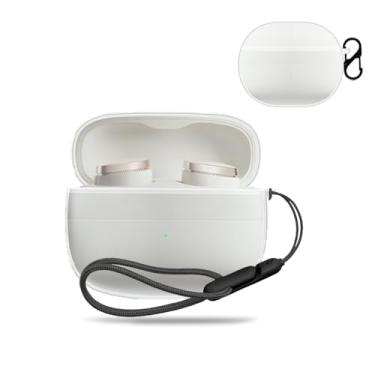 Imagem de Capa para fones de ouvido sem fio Bowers & Wilkins Pi8, capa protetora NOUKAJU TPU (com mosquetão + cordão) à prova de quedas, arranhões, porta de carregamento reservada, capa para B&W Pi8