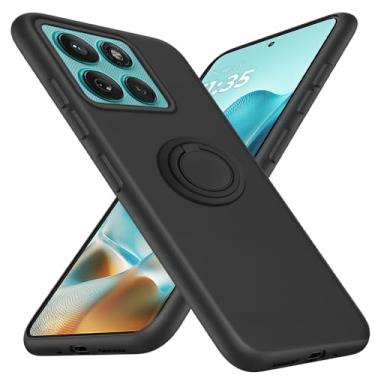 Imagem de Capa para celular Motorola Moto Edge 60 Fusion/Edge 60/Edge 60S com protetor de tela, suporte de anel giratório de 360° com suporte/suporte, capa protetora de silicone TPU para Moto Edge 60 Fusion