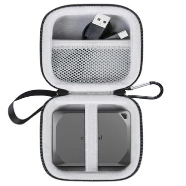 Imagem de Lacdo Estojo De Transporte De Disco RíGido Para Crucial X6 / Wd Elements Se Ssd PortáTil 1tb 2tb 4tb Usb 3.2 Unidades De Estado SóLido Externas Eva à Prova De Choque, Preto+Cinza