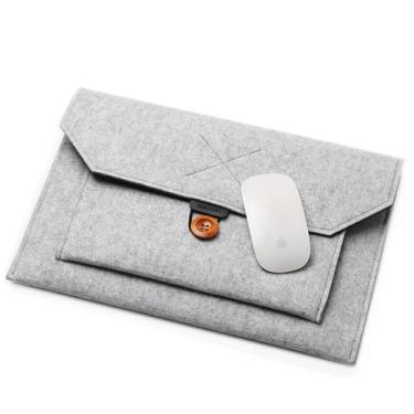 Imagem de Bolsa de feltro para laptop de 38.9 cm, 39.1 cm 40.6 cm, capa protetora ultrafina para negócios, compatível com Asus Thinkpad Microsoft Notebook Chromebook Ultrabook, Apple MacBook Air Pro (cinza