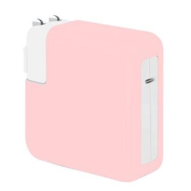 Imagem de LCMOCICO Capa Protetora De Silicone Macio 67 W Para Carregador Macbook Pro 14" 2024-2021 M3 A2918 A2992 M2 A2779 M1 A2442, Adaptador Energia Mac 13 2016-2022 A2338 A2289 61 W, Rosa Bebê