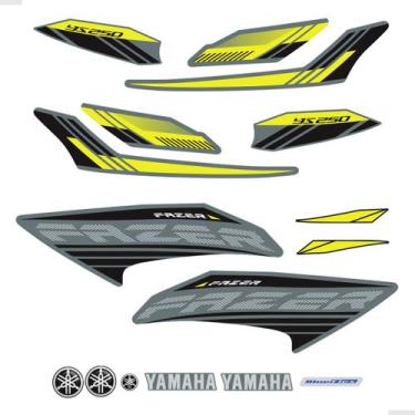 Imagem de Kit Adesivos Para Yamaha Fazer 250 Ys Flex 2016 Moto Preta - SPORTINOX