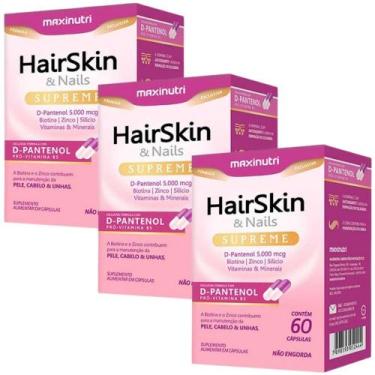 Imagem de KIT 3X HairSkin Supreme com D-Pantenol 60 cápsulas - Maxinutri