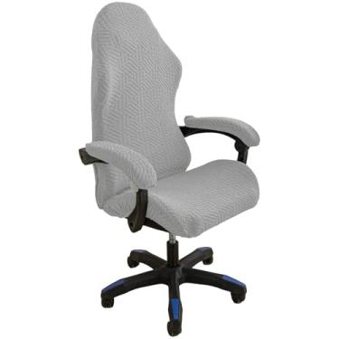 Imagem de Homaisson Capa para cadeira de jogos para cadeiras de escritório e computador, protetor elástico ajustável para assento e apoio de braço, tecido antiderrapante, respirável, serve na maioria dos