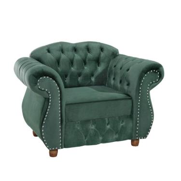 Imagem de Poltrona Chesterfield Merlô Via Encanto Veludo Verde