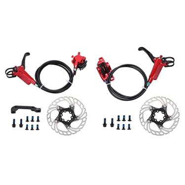 Imagem de Rotor de gelo flutuante para resfriamento de freio de bicicleta Rotor de gelo forte Bike hidráulico Ligia de alumínio do freio a disco 160 mm para bicicletas de montanha (Vermelho)