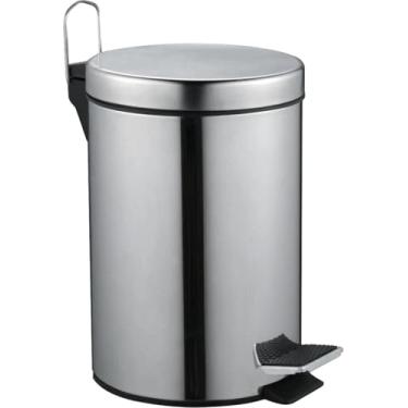 Imagem de Vonder, Lixeira Redonda, 5 Litros, Inox, Cinza.