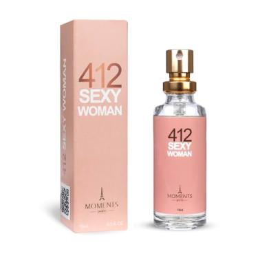 Imagem de Perfume de Bolsa Feminino 412 SEXY WOMAN 15ml Moments Paris Maravilhosa Fragrância Floral Oriental Parfun Longa Duração Alta FIxação EDP Spray Noite Mulher Sofisticada e Sensual