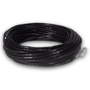 Imagem de Cabo de Rede Ethernet 20 Metros 20m Preto CAT5e UTP com RJ45 Crimpado 