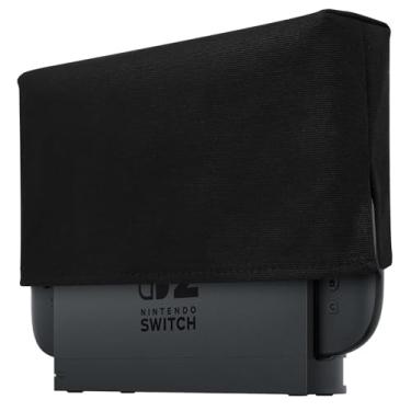 Imagem de Raryars Dust Cover for Nintendo Switch 2 Dust Protector Custom Designed Water Proof for Nintendo Switch 2 Thick Fabric Precision Cut Easy Access Cable Port (Black)