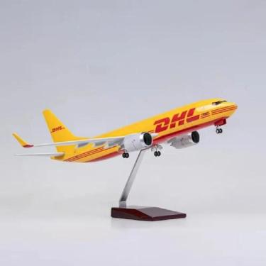 Imagem de Avião De Brinquedo DHL B737 Em Escala 1:85, 47cm, Diecast, Grande, Par