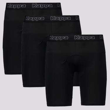 Imagem de Kit 3 Bermudas Térmicas Kappa Belquior Preta-Masculino