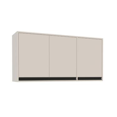 Imagem de Armário Aéreo 3 Portas 120cm Koya Politorno Móveis - Creme