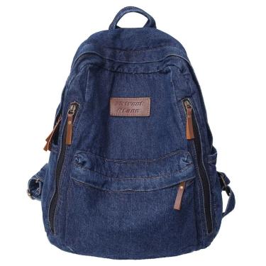 Imagem de Mochila Sanmu Denim Causal Style Fashion Blue PU Leather