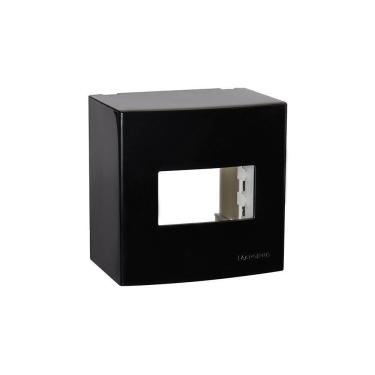 Imagem de Caixa De Sobrepor Com Suporte Margirius Sleek 75x75 Para 1 Módulo Preto Ebony