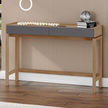 Imagem de Aparador Sala de Estar 120cm Pé Madeira Soleil Tauari/Grafite F07 - Mp