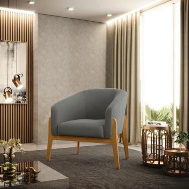 Imagem de Cadeira Sala De Jantar Base De Madeira Stella Suede D03 - D'r