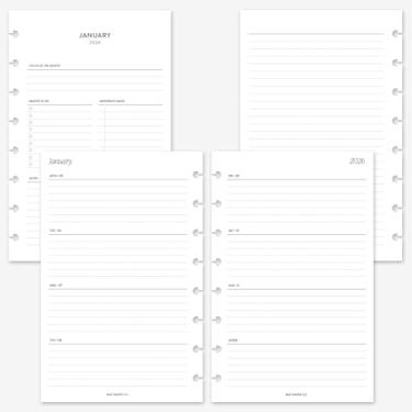 Imagem de MAY PAPER CO. 2026 Half Letter 2025 Week on Two Pages Weekly Planner Insert Agenda Refil para caderno de 8 discos Levenger Circa Junior, Arc by Staples, TUL Junior 14 x 21 (forrado horizontal)