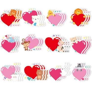 Imagem de Colarr Pacote com 24 notas adesivas de coração, 720 folhas, bloco de notas adesivas de animais fofos a granel 7 x 7 cm para escola, escritório, casa, crianças, dia dos namorados, sala de aula