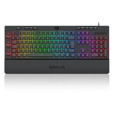 Imagem de Teclado Gamer Membrana Redragon Shiva RGB V2 Full Size USB Preto - K512RGB V2