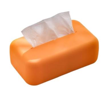 Imagem de Capa para caixa de lenços de papel Suporte para toalhas de papel para molhadas reutilizáveis ​​Suporte para cozinha(Orange)