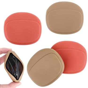 Imagem de 4 peças de capa de fone de ouvido, capa de silicone para fone de ouvido para armazenamento de fones de ouvido, organizador de acessórios de fone de ouvido, armazenamento de viagem para fones de ouvido