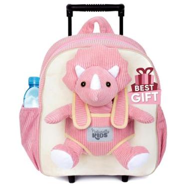 Imagem de Mochila Naturally KIDS Dinosaur com bicho de pelúcia de 4 a 8 anos