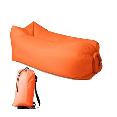 Imagem de Saco De Dormir Sofa Inflavel Puff Preguiçoso Laranja