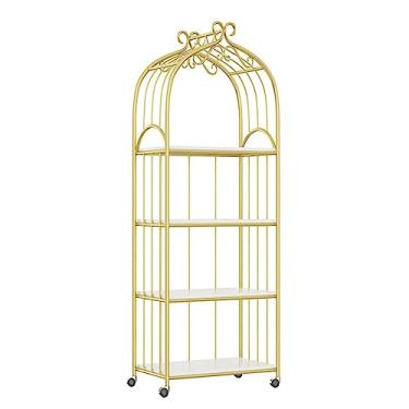 Imagem de TsoLay Estante de livros com pés de polia móveis, suporte de exibição de várias camadas para sala de estar e quarto